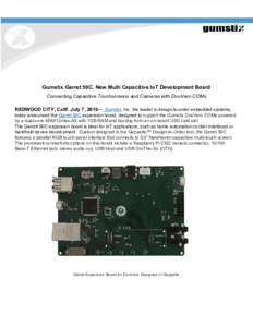 Gumstix Garret 50C, New Multi Capacitive IoT Development Board     Connecting Capacitive Touchscreens and Cameras with DuoVero COMs   