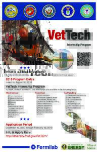 2018 VetTech Internship Program - Application Poster - 11x17