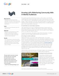 Case Study | Lyft  Growing Lyft’s Ridesharing Community With In-Market Audiences MIGHTY LOGO