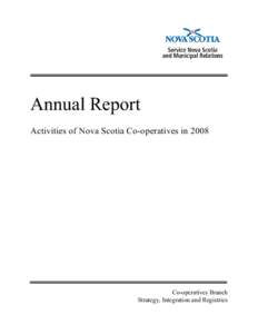 Annual Report - Activities of Nova Scotia Co-operatives in 2008