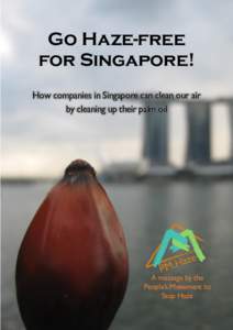 Go Haze-free for Singapore! How companies in Singapore can clean our air by cleaning up their palm oil  A message by the