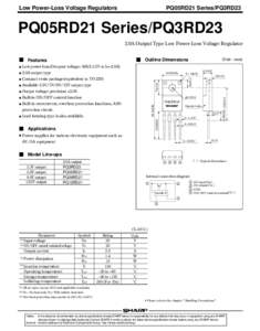 Low Power-Loss Voltage Regulators  PQ05RD21 Series/PQ3RD23 PQ05RD21 Series/PQ3RD23 2.0A Output Type Low Power-Loss Voltage Regulator
