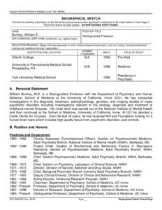 PHSRev), Biographical Sketch Format Page
