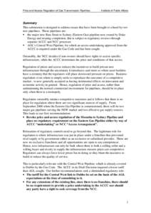 Application for coverage of the Eastern Gas Pipeline, Submission by Institute of Public Affairs in response to NCC Issues Paper, 3 February 2000
