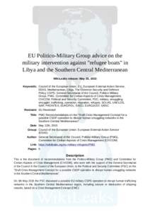 EU Politico-Military Group advice on the military intervention against 