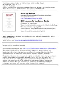 This article was downloaded by: [University of California, San Diego] On: 23 August 2012, At: 18:11 Publisher: Routledge Informa Ltd Registered in England and Wales Registered Number: Registered office: Mortimer 