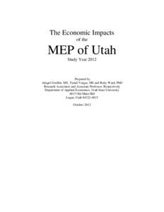 The Economic Impacts of the MEP of Utah Study Year 2012