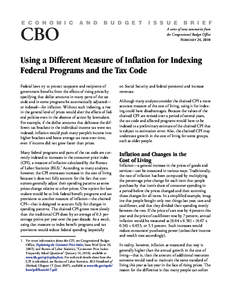 Using a Different Measure of Inflation for Indexing Federal Programs and the Tax Code