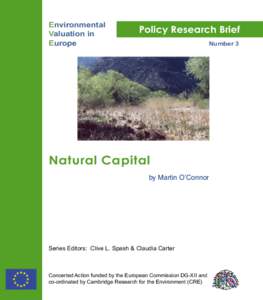 Environmental Valuation in Europe Policy Research Brief Number 3