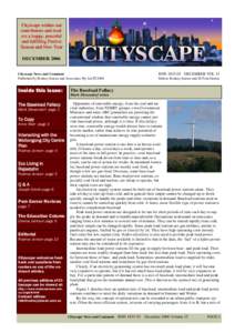 Cityscape wishes our contributors and readers a happy, peaceful and fulfilling Festive Season and New Year DECEMBER 2006 ISSN[removed]DECEMBER VOL 15