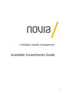 / intelligent wealth management  Available Investments Guide /1