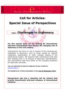 Call for Academic Articles