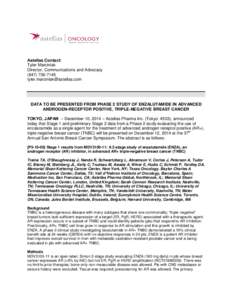 Astellas Contact: Tyler Marciniak Director, Communications and Advocacy[removed]removed]