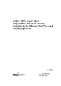 A Study of the Supply Chain Requirements and Irish Company Capability in the Offshore Wind, Wave and Tidal Energy Sector  April 2012