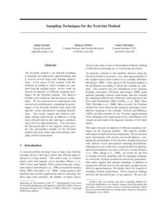 Sampling Techniques for the Nystr¨om Method  Sanjiv Kumar Google Research 