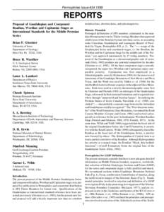 Permophiles Issue #REPORTS Proposal of Guadalupian and Component Roadian, Wordian and Capitanian Stages as International Standards for the Middle Permian