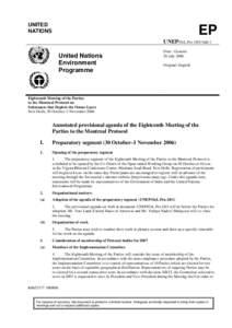 UNITED NATIONS EP UNEP/OzL.Pro.18/1/Add.1