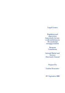 Regulatory and supervisory frameworks for non-credit institutions in EU residential mortgage markets, Legal Annex, 19 Septembe