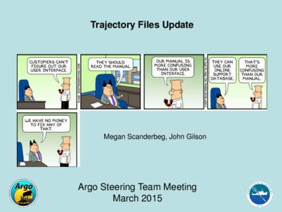 Trajectory Files Update  Megan Scanderbeg, John Gilson Argo Steering Team Meeting March 2015