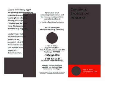 Consumer Protection in Alaska (tri-fold version)