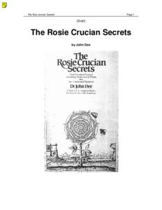 The Rosi-crucian Secrets  Page 1 (Draft)