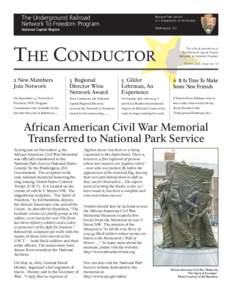The Underground Railroad Network To Freedom Program National Park Service U.S. Department of the Interior Washington, D.C.