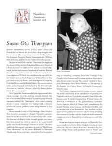 Newsletter  Number 167 Summer[removed]Susan Otis Thompson