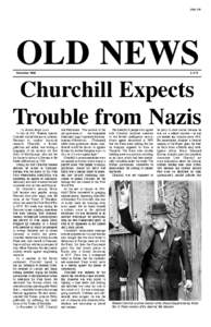 page one  OLD NEWS Churchill Expects Trouble from Nazis