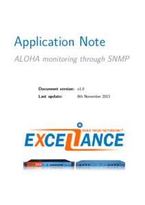 Application Note ALOHA monitoring through SNMP Document version: v1.0 Last update: