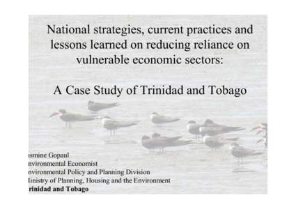 National strategies, current practices and lessons learned on reducing reliance on vulnerable economic sectors: A Case Study of Trinidad and Tobago  Jasmine Gopaul