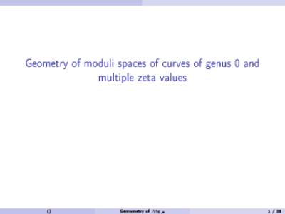 Geometry of moduli spaces of curves of genus 0 and multiple zeta values ()  Gemometry of M0,n