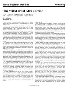 World Socialist Web Site  wsws.org The veiled art of Alex Colville Art Gallery of Ontario exhibition