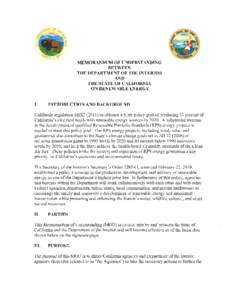 Memorandum of Understanding Between the Department of the Interior and the State of California on Renewable Energy