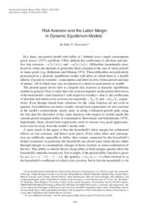 American Economic Review 2012, 102(4): 1663–1691 http://dx.doi.orgaerRisk Aversion and the Labor Margin in Dynamic Equilibrium Models† By Eric T. Swanson*