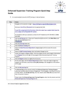 Enhanced Supervisor Training Program Quick Step Guide  It is recommended to launch all CBT trainings in Internet Explorer Step 1.