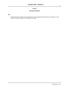CUSTOMS TARIFF - SCHEDULE II - 1 Section II VEGETABLE PRODUCTS