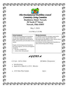 Ohio DD Council - Community Living Committee Agenda - May 2018
