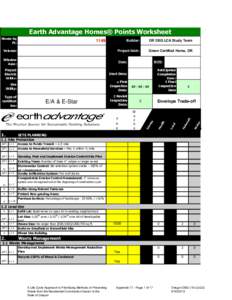 Appendix 17 - Earth Advantace Homes Points Worksheet and LEED for Homes Project Checklist