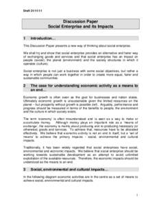 DraftDiscussion Paper Social Enterprise and its Impacts 1
