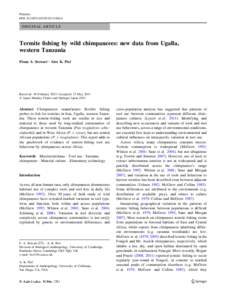 Primates DOIs10329ORIGINAL ARTICLE  Termite fishing by wild chimpanzees: new data from Ugalla,