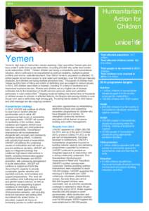 2014  © UNICEF/Yemen/2013/Kate Rose Humanitarian Action for