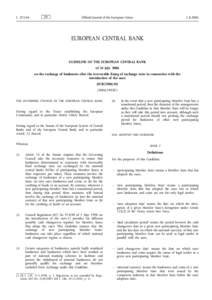 Guideline on the exchange of banknotes after the irrevocable fixing of exchange rates in connection with the introduction of the euro (ECB[removed])