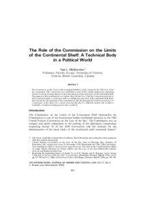 The Role of the Commission on the Limits of the Continental Shelf: A Technical Body in a Political World