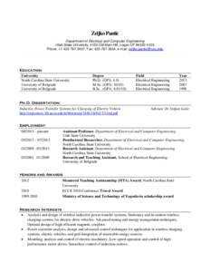 Microsoft Word - Z_Pantic - Resume - Jan 2014.docx