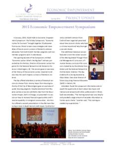 Economic Empowerment Spring 2015  One Mission, One Voice   Project Update