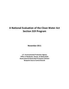 A National Evaluation of the Clean Water Act Section 319 Program