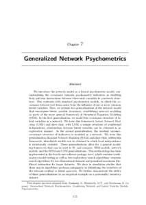 Chapter  7 Generalized Network Psychometrics