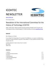 ICOHTEC NEWSLETTER www.icohtec.org No 107, MarchNewsletter of the International Committee for the