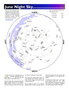 June Night Sky............................. NORTH This star map is property of the Kalamazoo Astronomical Society. However you may make as many