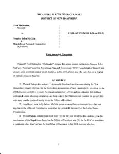 THE UNITED STATESDISTRICT COURT DISTRICT OF NEW HAMPSHTRE Fred Hollander, Plaintiff, vs.
